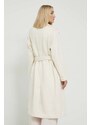 Abercrombie & Fitch palton din lana culoarea bej, de tranzitie, desfacut