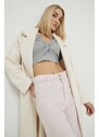 Abercrombie & Fitch palton din lana culoarea bej, de tranzitie, desfacut