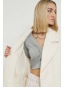 Abercrombie & Fitch palton din lana culoarea bej, de tranzitie, desfacut