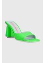 Chiara Ferragni papuci CF3132_041 femei, culoarea verde, cu toc drept, CF STAR HEEL 85
