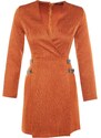 Trendyol Brown Double Breasted Woven Dress