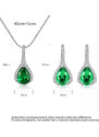 ArgintBoutique Set Cercei si Lantisor Din Argint S925 Zirconiu Verde Smarald Duchess Set279C