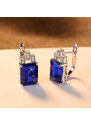 ArgintBoutique Set Cercei si Lantisor Din Argint S925 Zirconiu BLUE SAPPHIRE Set384E