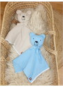 Animal de companie, drăgălaș pentru bebeluși Z&Z, Ursuleț cu dantelă, albastru
