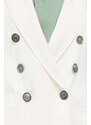 MAX&Co. blazer din amestec de in culoarea bej, cu doua randuri de nasturi, neted