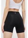 New Balance pantaloni scurți femei, culoarea negru, cu imprimeu, high waist WS31504BK-4BK