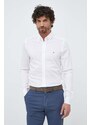 Tommy Hilfiger cămașă din bumbac bărbați, culoarea alb, cu guler button-down, slim MW0MW30675