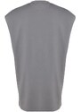 Trendyol Gray Men's Oversize/Wide Cut Crew Neck Zero Sleeves Printed Singlet