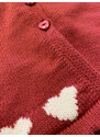 A&J Cardigan tricotat cu gluga si nasturi, fete, Roz inchis