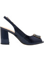 Sandale dama, Epica, HM3F126-5305-W906H-42-L-Albastru-Inchis, elegant, piele naturala, cu toc, albastru inchis (Marime: 40)