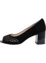 Pantofi dama, Epica, JIXY553-M814-P8563ZT-01-I-Negru, elegant, piele intoarsa, cu toc, negru (Marime: 39)
