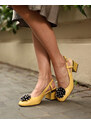 Passofino Pantofi decupati cu accesoriu Paris Yellow