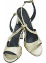 Passofino Sandale elegante din piele aurie PF1317-33