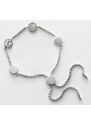 Victoria Brățară argintie cu model alb cu pietre