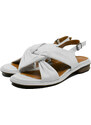 Sandale Dogati cu twist, albe, din piele naturala MIR445