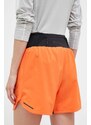 adidas TERREX pantaloni scurti sport Agravic femei, culoarea portocaliu, cu imprimeu, high waist
