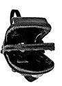 Borseta de umar si curea, din piele naturala negru, 11/18 cm, Magrot 20235