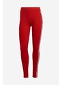 adidas Originals colanți femei, culoarea roșu, cu imprimeu IB7382-red