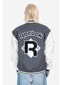 Reebok Classic jachetă bomber din amestec de lână Res V Jacket culoarea gri HS7142-grey