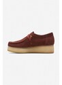 Clarks Originals pantofi de piele întoarsă Wallacraft Lo femei, culoarea roșu, cu platformă, 26168747