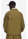 ROA jachetă de bumbac culoarea verde, de tranziție, oversize RBM0024FA22-A22