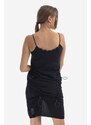 MCQ rochie de mătase slip culoarea negru, midi, mulata 663541RQB021000-BLACK