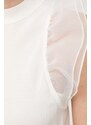 Karl Lagerfeld bluza femei, culoarea bej, neted
