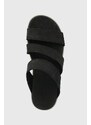 Keen papuci din piele femei, culoarea negru, toc pana 1027271-black