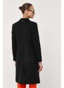 BOSS palton de lana culoarea negru, de tranzitie