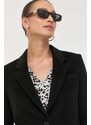 BOSS palton de lana culoarea negru, de tranzitie