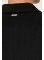 BOSS palton de lana culoarea negru, de tranzitie