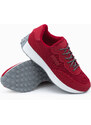 Ombre Pantofi de sport din material combinat pentru bărbați - roșu V2 OM-FOSL-0110