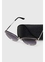 Guess ochelari de soare femei, culoarea argintiu