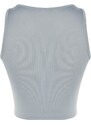 Trendyol Gray Fitted/Situated Halter Neck Crop Flexible Knit Single Singlet