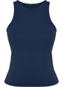 Trendyol Navy Blue Cotton Halterneck Fitted/Slip-on, Stretchy Knit Undershirt Singlet