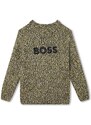 BOSS pulover pentru copii din amestec de lana culoarea verde