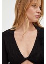 Patrizia Pepe pulover femei, culoarea negru, light