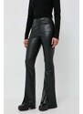 Silvian Heach pantaloni femei, culoarea negru, evazati, high waist