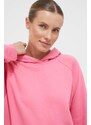 adidas bluza femei, culoarea roz, cu glugă, neted
