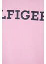 Tommy Hilfiger pijama copii culoarea roz, cu imprimeu