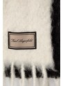 Karl Lagerfeld esarfa de lana culoarea alb, modelator