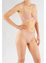 LEMILA Chiloti femei tanga, microfibra si dantela , Roze Nude