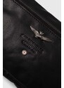 Aeronautica Militare borseta de piele culoarea negru