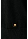 Pinko pulover de lana femei, culoarea negru, light, cu turtleneck
