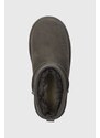 UGG cizme de zapada din piele intoarsa KIDS CLASSIC ULTRA MINI culoarea gri