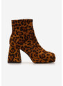 Zapatos Botine cu toc Seledora leopard