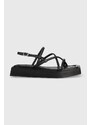 Vagabond Shoemakers sandale de piele Evy femei, culoarea negru, cu platforma