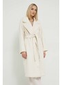 Abercrombie & Fitch palton din lana culoarea bej, de tranzitie, desfacut