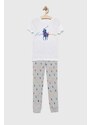 Polo Ralph Lauren pijamale de bumbac pentru copii culoarea gri, modelator
