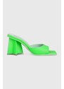 Chiara Ferragni papuci CF3132_041 femei, culoarea verde, cu toc drept, CF STAR HEEL 85